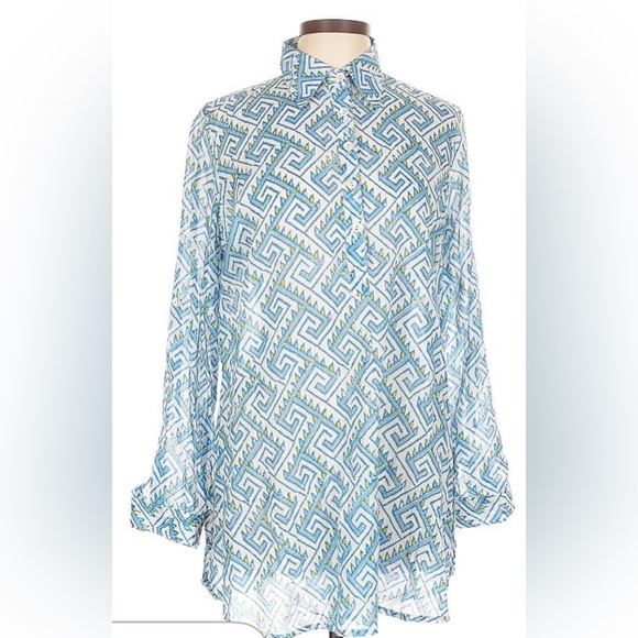 Oliphant Dresses & Skirts - Oliphant Blue and Green Geometric Dress